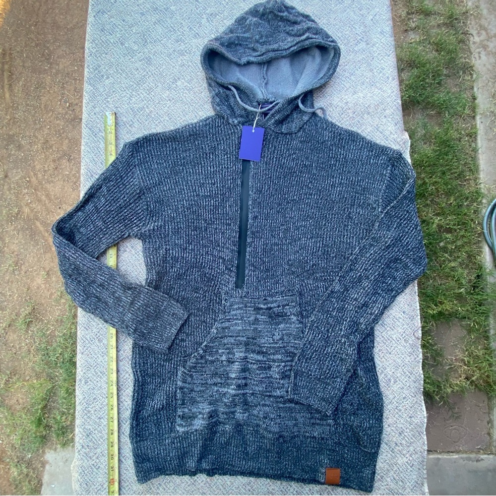 NWT Sinransinya knit Hoodie Quarter Zip Heavyweight Acrylic size 3xl 3x Casual